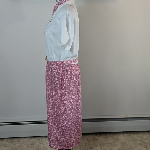 Vintage Florentine Pink Polka Dot Dress With Matching Jacket 12 (fits M) - Picture 7 of 16
